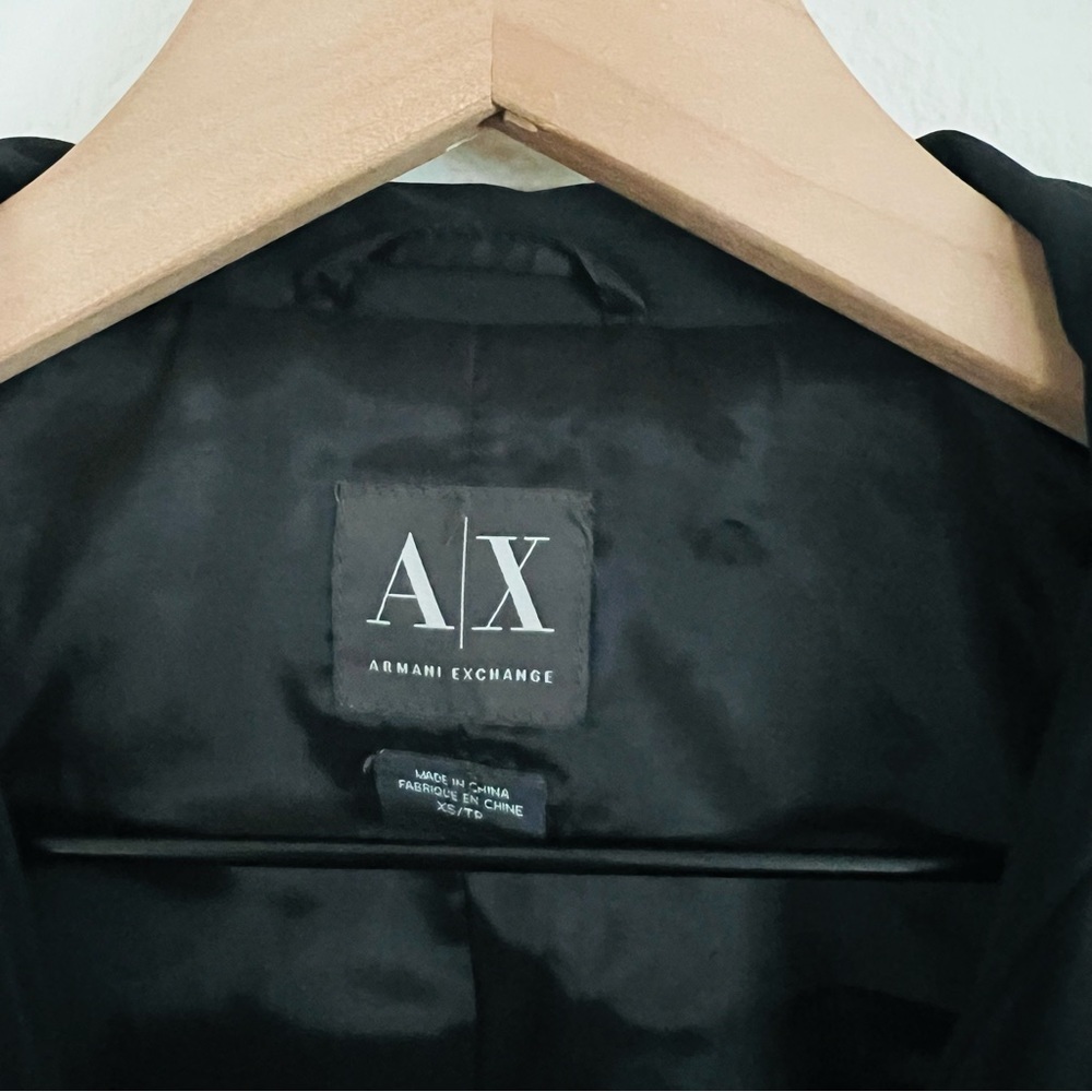 A|X Armani Exchange Women's Black Long Sleeve Peplum Trench Coat Size XS - Picture 5 of 6